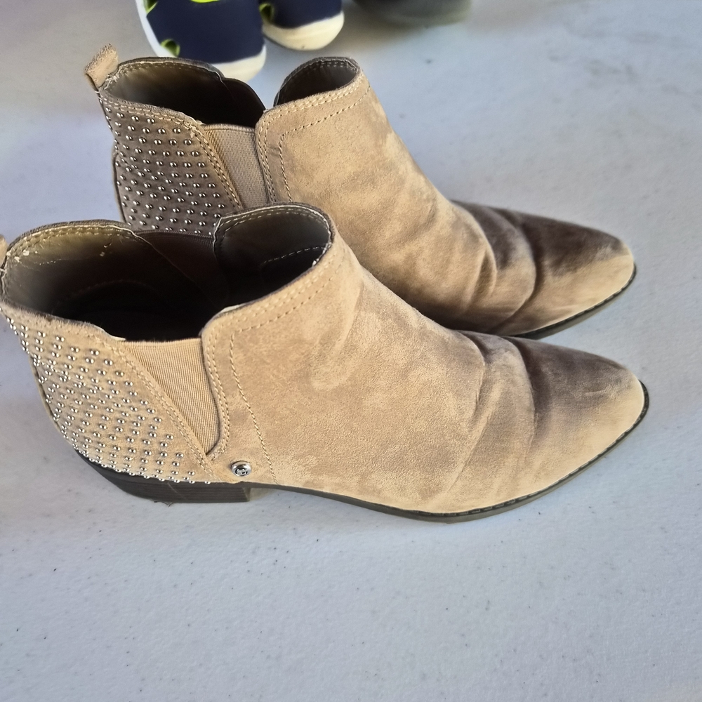 G by Guess Tan Studded Ankle Boots